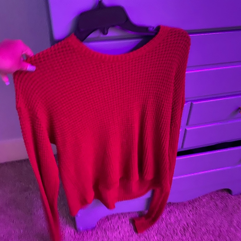 orange sweater